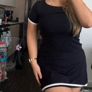 J. Crew Navy Dress with White Trim